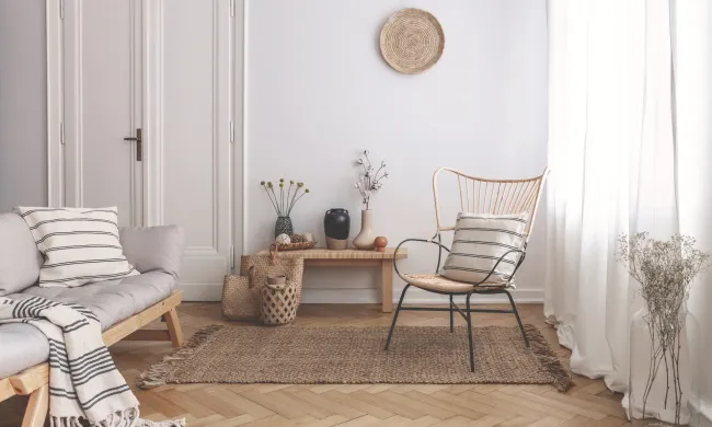 Living room with hardwood floor